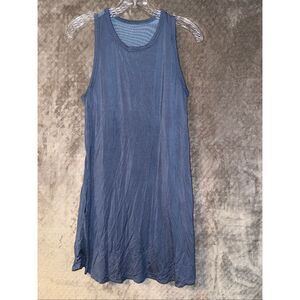 Shebird Blue Sleeveless Knee Length Activewear Dress Built in Bra Sz 4 #768